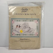 Vintage Candamar Something Special Counted Cross Stitch Kit 50152 Swans Picture