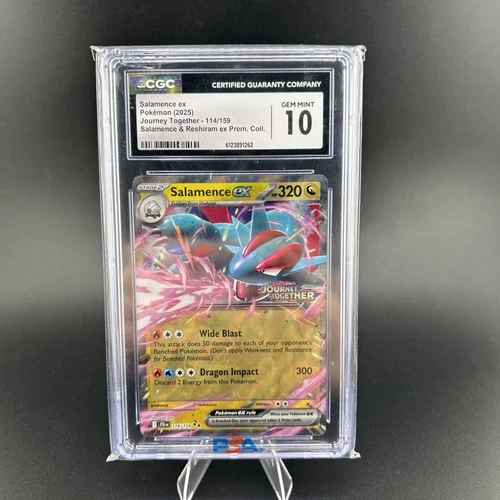 Pokemon TCG CGC 10 2025 Journey Together Salamence ex 114/159 Holo Full Art EN