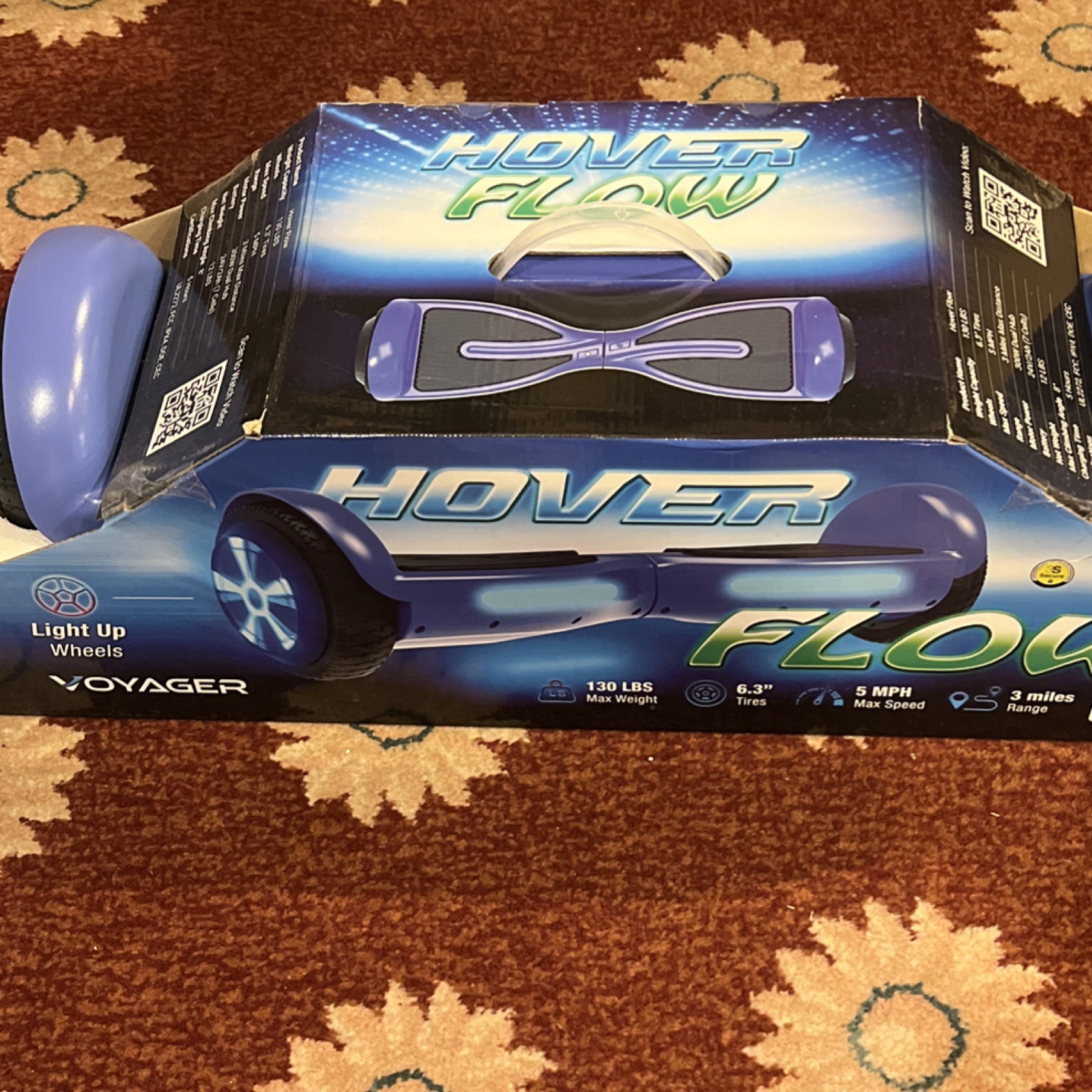 Voyager Hover Flow Self Balancing Scooter Blue, Light Up Wheels, 6.3" Tires thumbnail 3