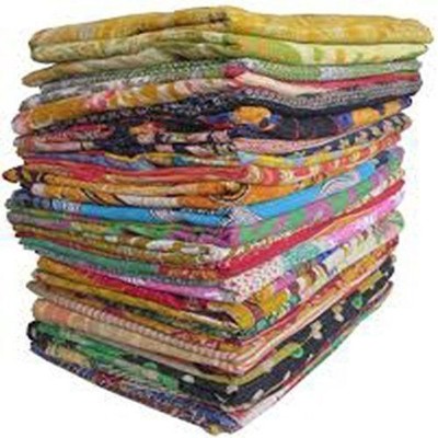 10 Pieces Mix Lot of Indian Tribal Kantha Quilts Vintage Cotton Bed Cover Thr...