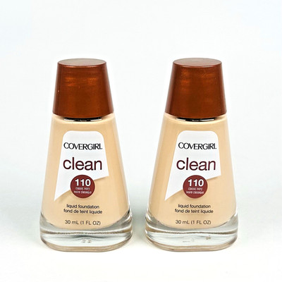 (2 Pack) CoverGirl Clean Liquid Foundation, 110 Classic Ivory (1 oz Each) New
