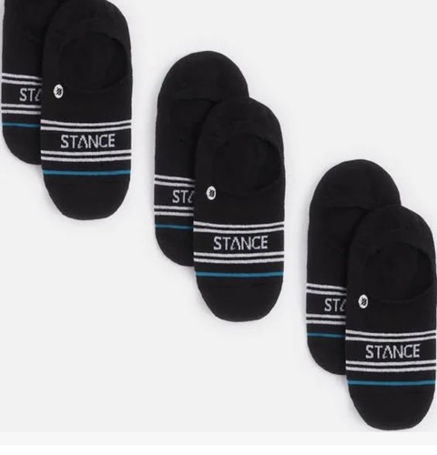 STANCE Basic 3 Pack No Show Size Small Unisex Casual Socks Black