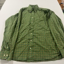 Burberry London Long Sleeve Green Plaid Button Up shirt. Mens Large