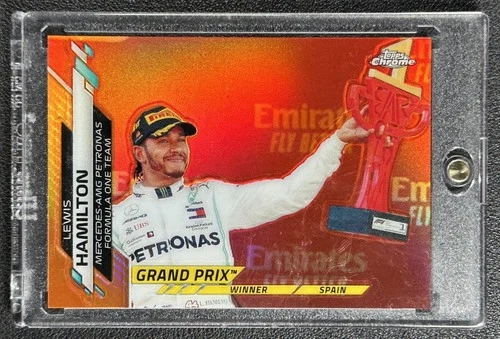 LEWIS HAMILTON 2020 TOPPS CHROME FORMULA 1 F1 #137 ORANGE REFRACTOR MERCEDES /25