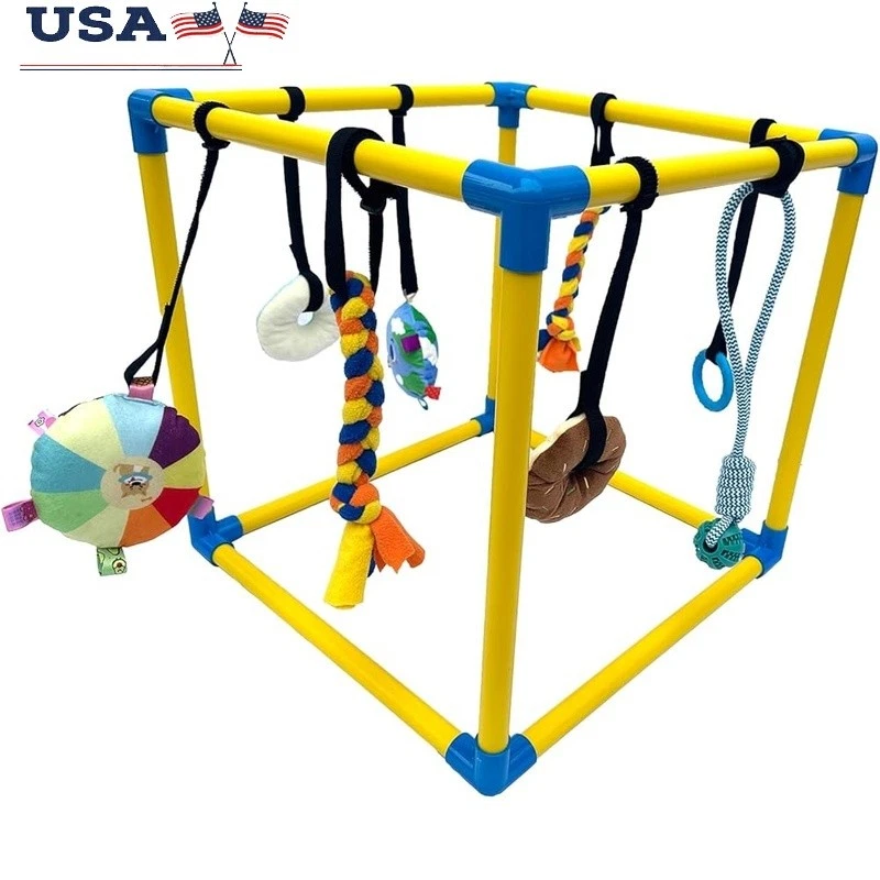 Interactive Puppy Play Gym 8 Hanging Toys Safe Early Growth Fun 19.5in New