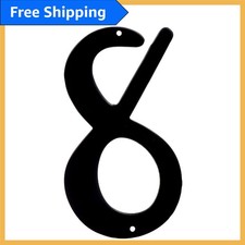 Weather-Resistant 4-Inch Black Die Cast Aluminum House Number 8 for Outdoor Use