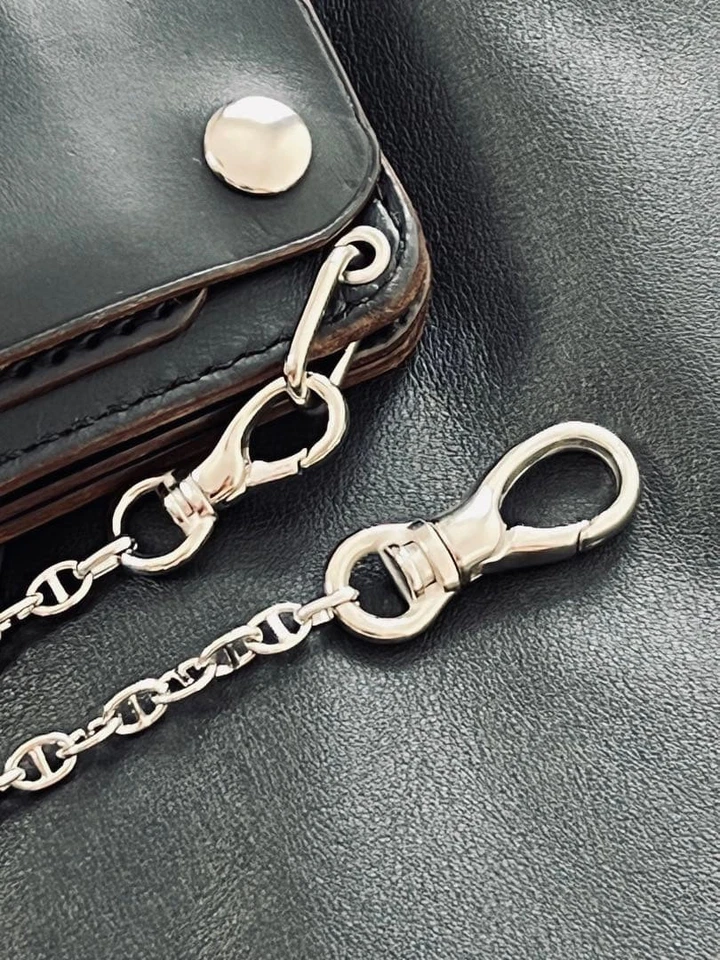 Cadena Billetera Platino 45cm Sin Usar Hombres Mujeres Cuero Estilo Cadena Foto 2 de 4