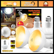 4Pack 100W Reptile Heat Lamp Bulbs - UVA Daylight Basking Light for Lizards, Tor