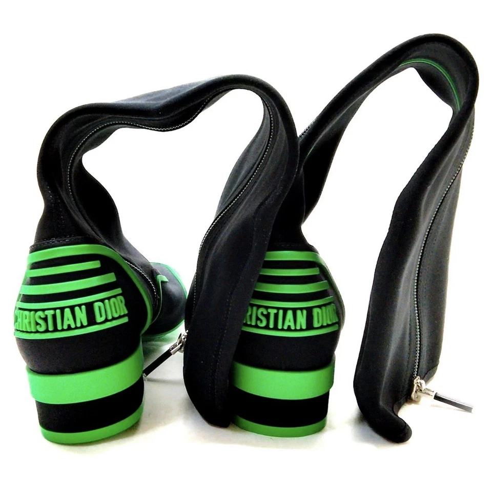 💫 Auténticas Botas Christian Dior Mujer Nuevas con Etiquetas Tela Goma Cuero Foto 4 de 4