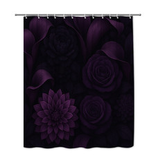 Dark Purple Floral Shower Curtain for Elegant Bathroom Decor