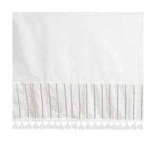 Crane Baby Boho Cotton Crib Skirt with Fringe White