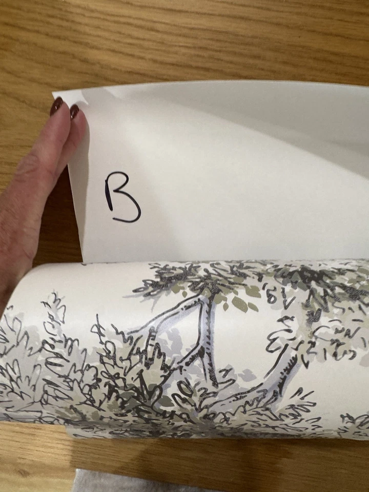 Papel pintado extraíble Pottery Barn Scenic Toile árbol botánico 2 paneles 2’ x 8’ Foto 3 de 4