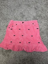Vineyard Vines Girl Pink Corduroy Skirt With Whale Logo Adjustable Waist Size 7