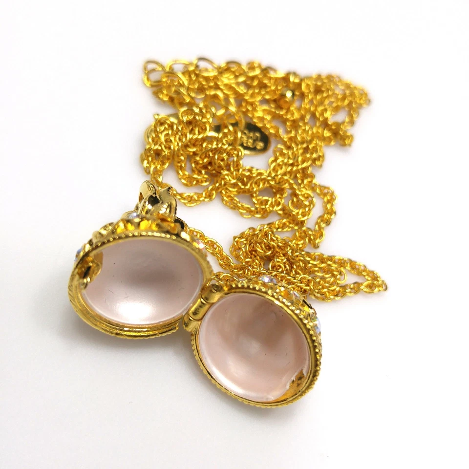 Juego de pendientes collar inspirados en Joan Rivers Fabergé, pendientes colgantes de huevo, años 90 Foto 4 de 4