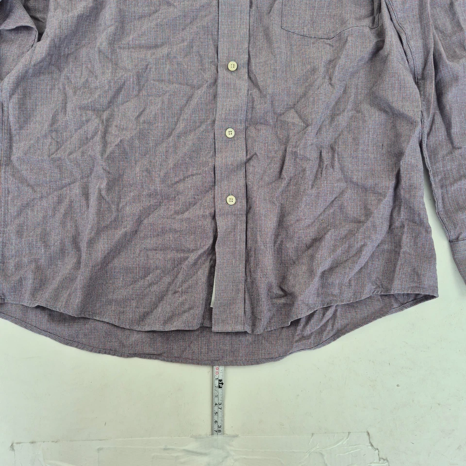 Camisa VAN HEUSEN 16 azul para hombre con botones manga larga a cuadros infor... - Imagen 3 de 4