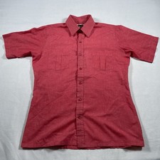 Sea Isle by Arrow vintage NOS Short sleeve button down casual comfort Medium red