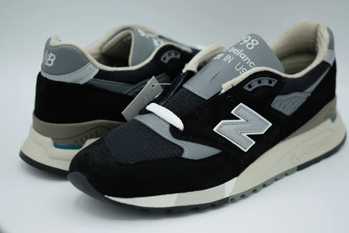 New Balance 998 NB Made In USA Black Silver Sneakers U998BL Mens Size Shoes