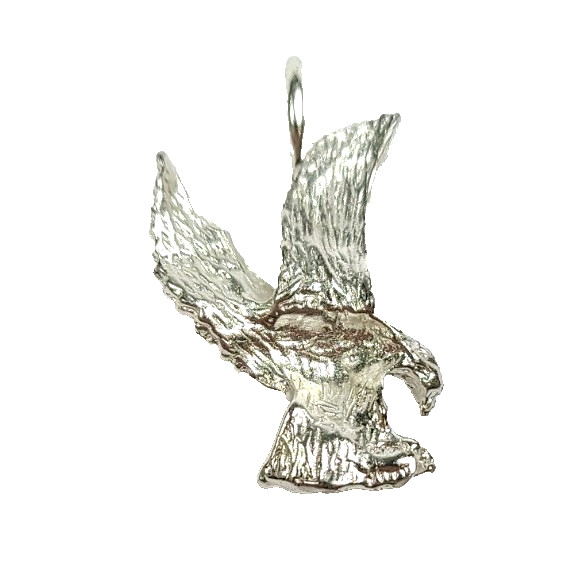 Sterling Silver Flying Swooping Eagle Small Penda… - image 3