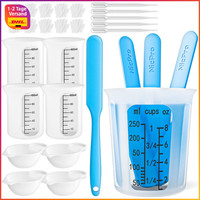 Messbecher Set Silikon 250Ml 100Ml RüHrstäBe Pipetten Fingerlinge Epoxidharz