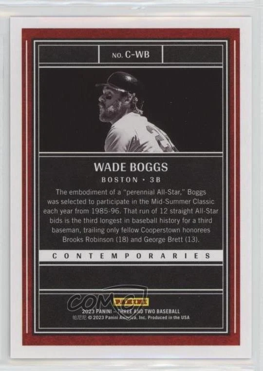 2023 Panini Three and Two Contemporaries /150 Wade Boggs #C-WB HOF - Image 2 of 2