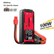 GOOLOO GT4000 Car Jump Starter 4000A 100W Fast-Charging Portable Jump Pack Box
