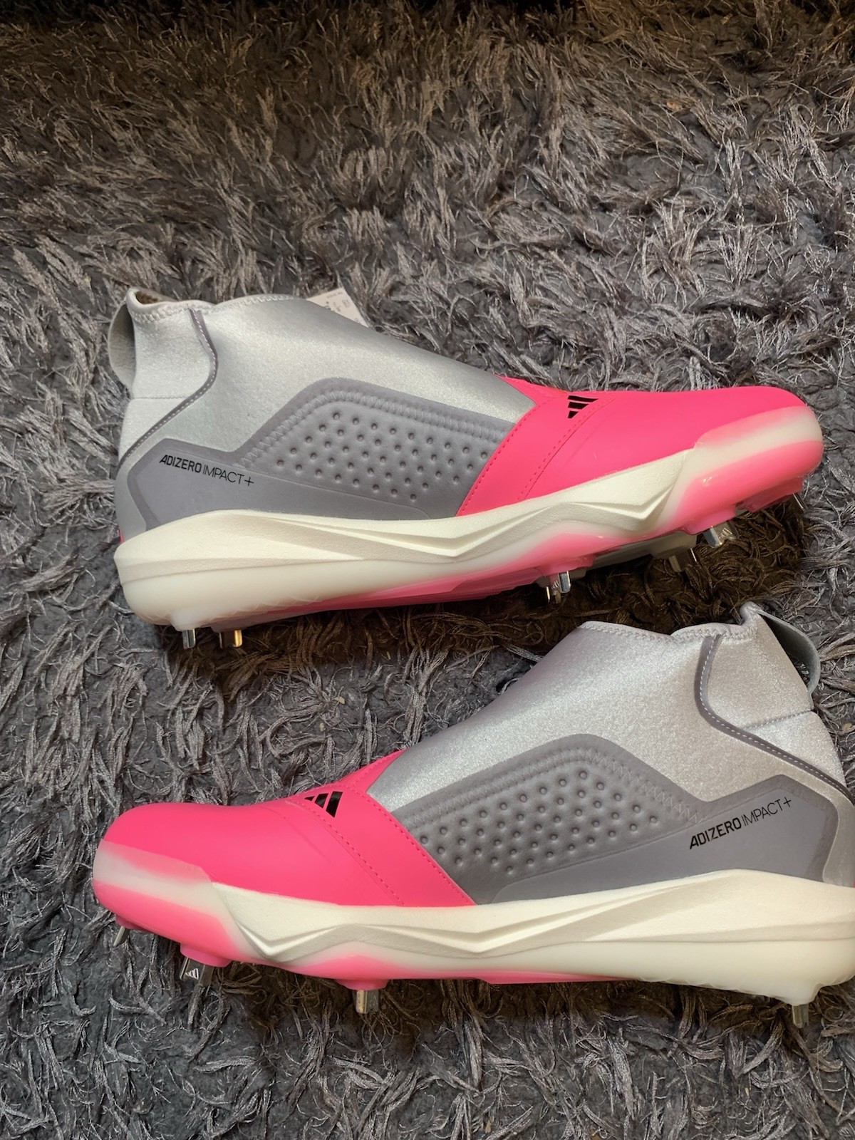 NEW Men's Size 12 adidas Adizero Impact+ BSB Baseball Cleats IF8484 Hot Pink thumbnail 3