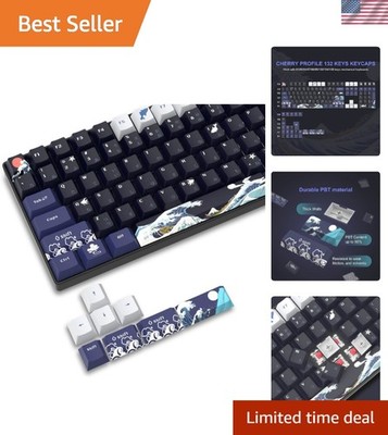 132 Keys Cherry Profile PBT Keycaps - Off Kanagawa Aesthetic Design