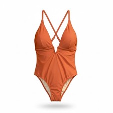 CUPSHE WOMENS ORANGE ONE PIECE BATHING SUIT SIZE M 