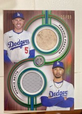 2025 Topps Tribute Mookie Betts/Freddie Freeman DUAL GAME USED JERSEY Green /99
