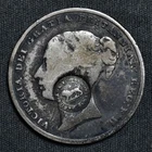 ND Costa Rica, AR 2 Reales, Type VI C/M on GB 1846 Victoria Shilling, KM.94