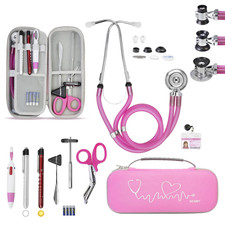 13 Pcs Stethoscope Case Kits, Portable First Aid Kit Bag with Medical Scissor, N