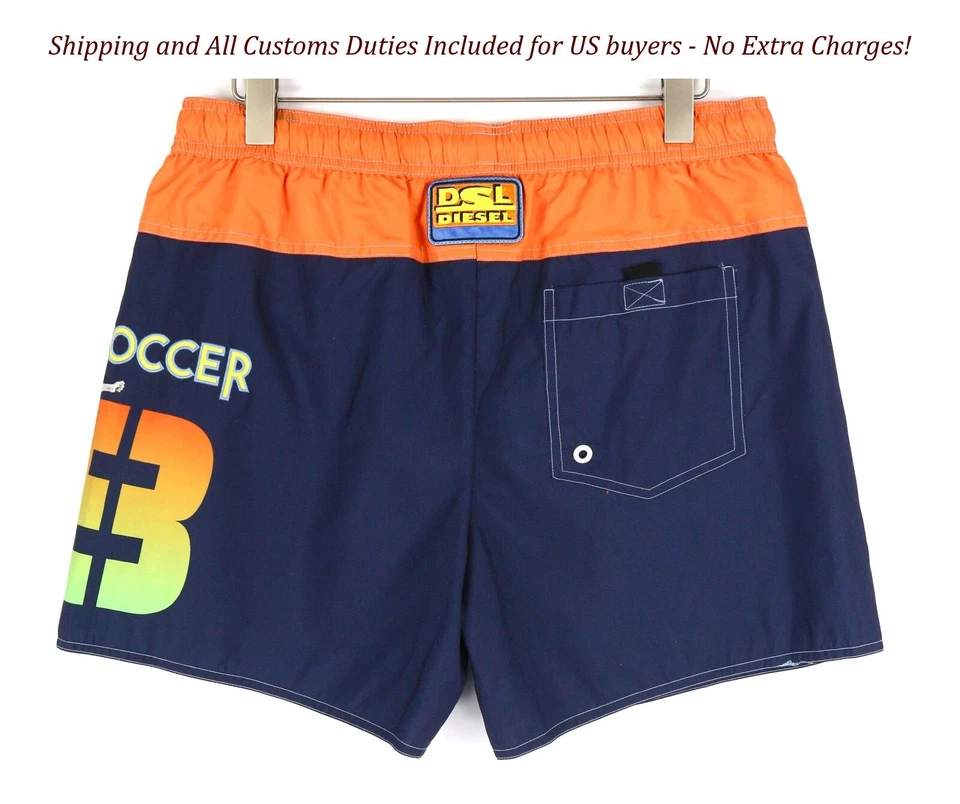 DIESEL BMBX-Wave-YK Traje de baño para hombre 2XL Playa Boxer Cintura elástica Forro de malla Foto 2 de 4