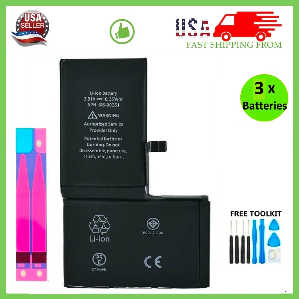 Nueva batería interna de repuesto OEM para iPhone X/XR/XS/XS Max + LOTE de herramientas gratuitas Foto 2 de 4