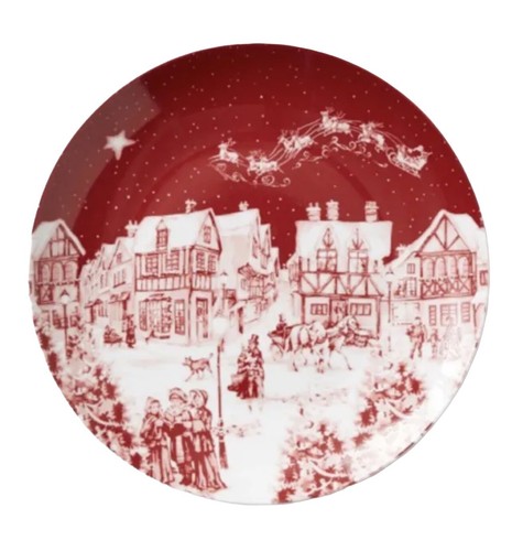 William Sonoma Pillivuyt Alpine Night Salad Plates 8" Set of 4 Christmas Eve - Picture 2 of 5