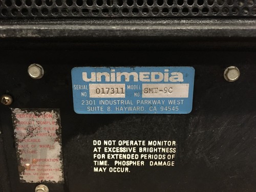 Vintage CRT Monitor Black COLOR Video UNIMEDIA SMT-9C - 第 11/12 張圖片