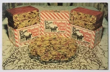 Old Fashioned Claxton GA Fruit Cake Vtg Postcard Advertising Endorsement Message