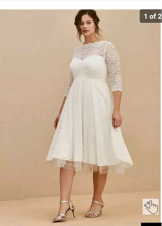 Ivory Torrid Wedding Dress Sz 16 w New David s Bridal Belt