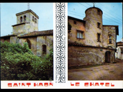 SAINT-HAON-le-CHATEL (42) KIRCHE aus dem 12. & SONNENUHR aus dem 16. Jahrhundert