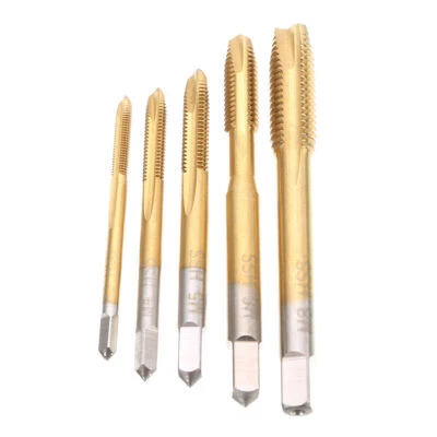 UKFAST_002 M3-M8 Machine Titanium HSS Spiral Point Plug Tap Straight Metric Screw Flute UFF