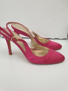 fuschia satin heels