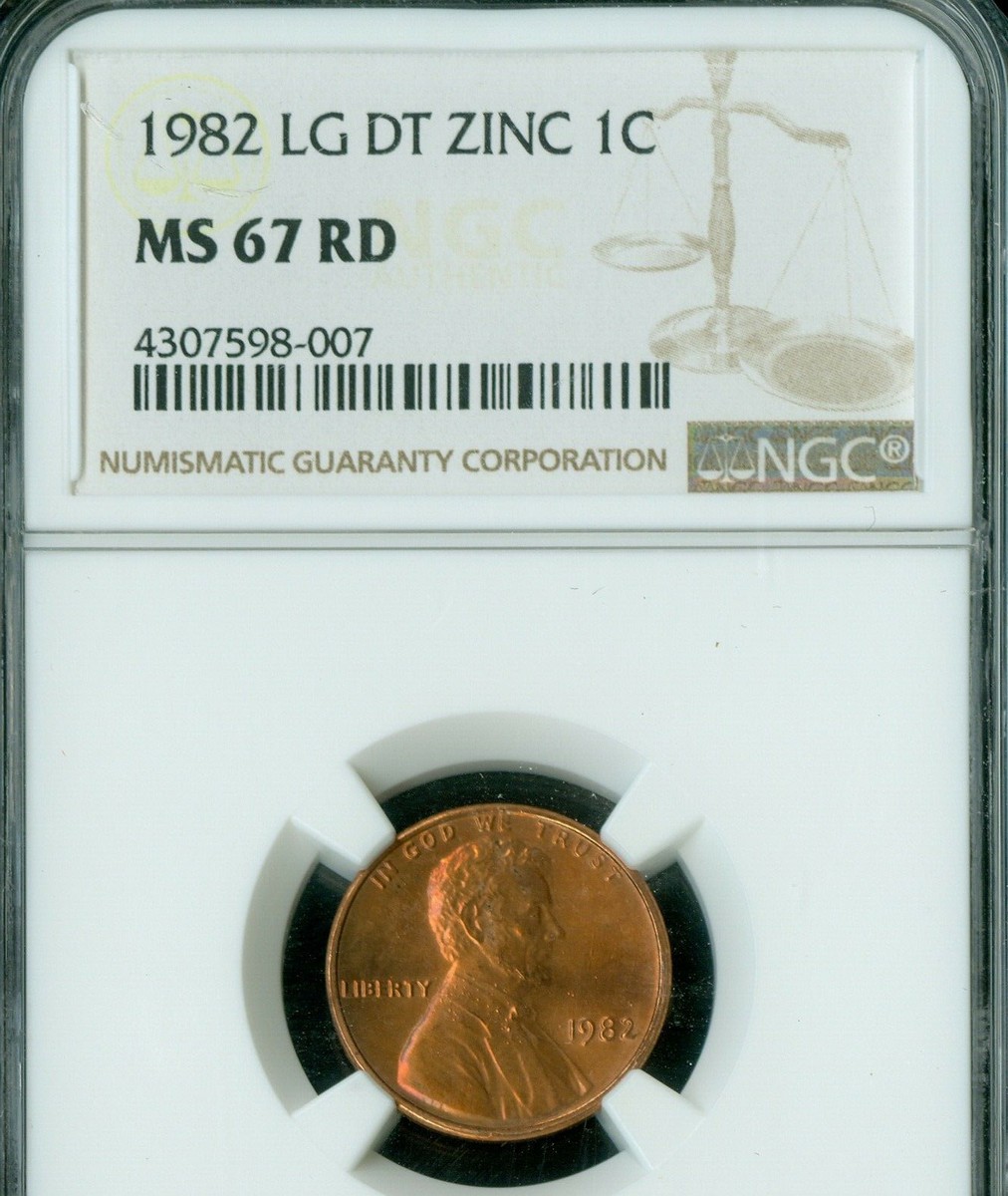 1982 LG DT ZINC LINCOLN CENT NGC MS67 RED 2ND FINEST GRADE . | eBay