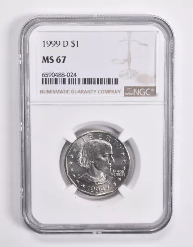 MS67 1999-D Susan B. Anthony Dollar NGC Brown Lbl