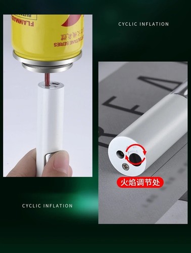 Torcia Accendino Luminoso Sigarette Sigari Aerografo Ricarica Butano Metallo Antivento🔥 - Foto 16 di 20