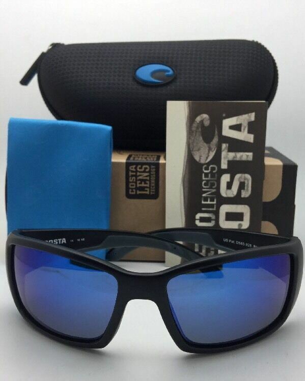 Polarized COSTA Sunglasses BLACKFIN BL 11 Matte Black Frame w/Blue