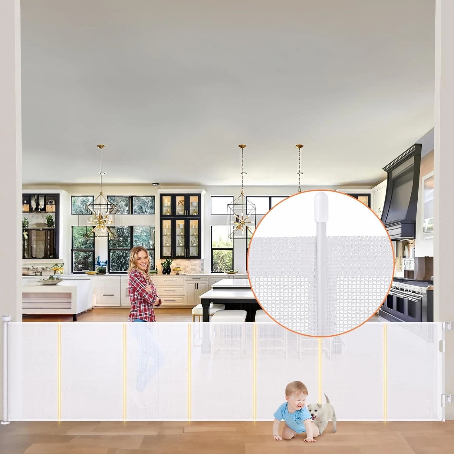 35" X 120" Extra tall and extra wide Retractable Fiberglass Baby Gates
Opens in a new window or tab