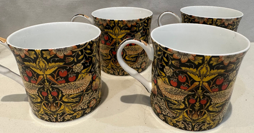 Heath McGabe (Gloucs, Eng) Fine Bone China glänzend 4er Set Tee Kaffee Tassen Tassen