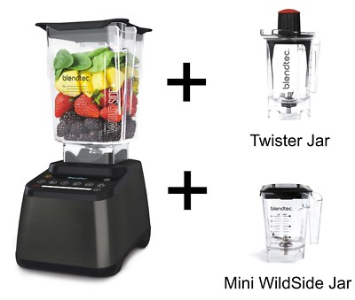 Mixer BLENDTEC Designer 725 Grau Metallic +Twister jar  +Mini WildSide Jar NEU