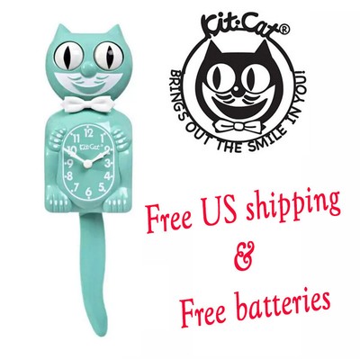 OCEAN WAVES KIT CAT CLOCK 15.5'' Retro Green Free Battery USA MADE Kit-Cat Klock