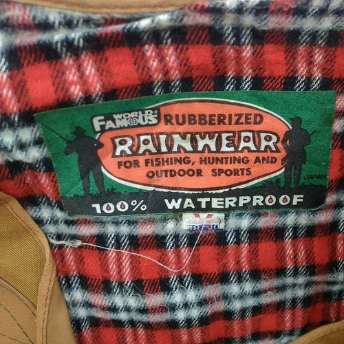 World Famous Rubberized Rainwear Men's Medium 38-40 Duck Hunt Vintage - Picture 2 of 9