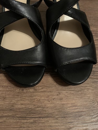 NUEVO SIN CAJA Sandalia Tacones Nine West "Jubilee" Punta Abierta para Mujer Talla 7.5 Negro - Imagen 7 de 12